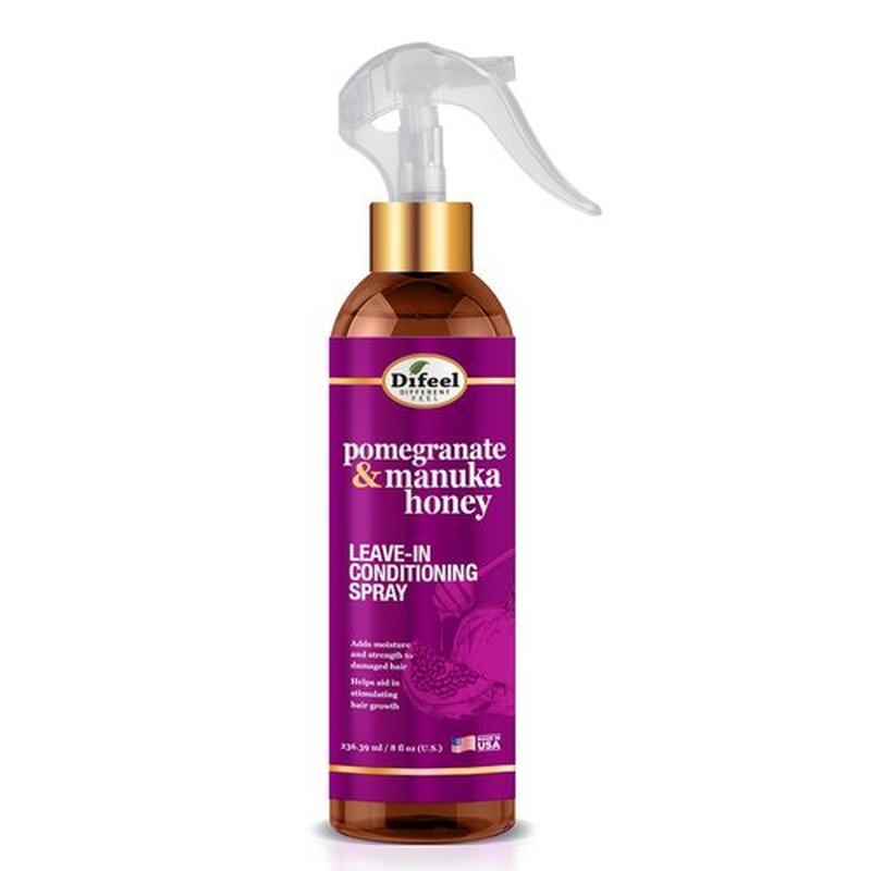 Difeel Pomegranate & Manuka Honey Leave-in Conditioning Spray 8 oz. - Leave in Conditioner for Dry, Damaged Hair, Strengthens, Adds Moisture and Stimulates Growth