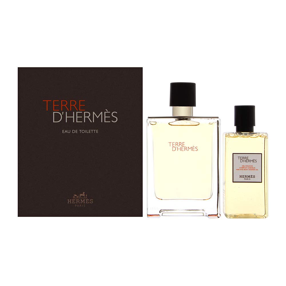 Terre D'Hermes by Hermes for Men 2 Piece Set Includes: 3.3 oz Eau de Toilette Spray + 2.7 oz All Over Shower Gel