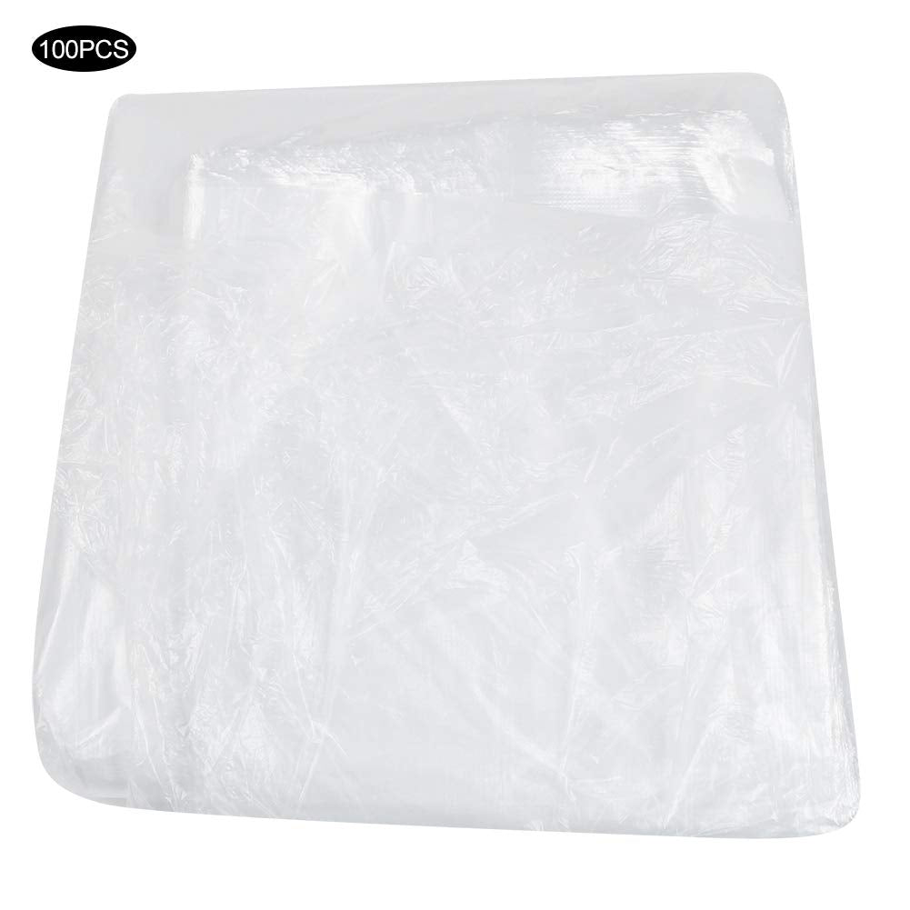 100pcs Disposable Hair Cutting Cape, Salon Barber Cape, Clear Apron Hairstylist, Waterproof Shampoo Capes for Hair Stylist Home Hairdressing, Hair Coloring, Perming