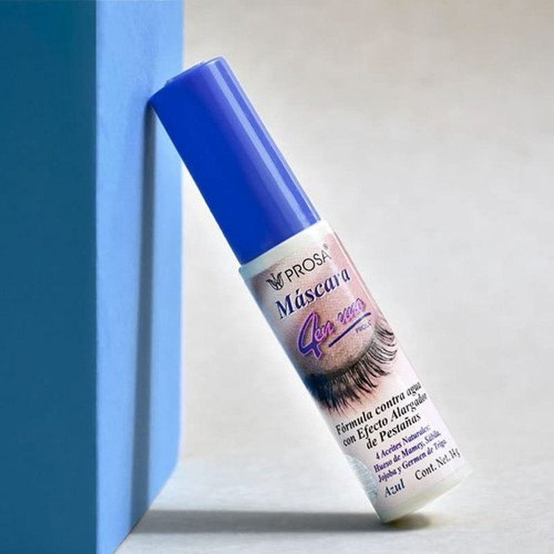 Prosa 4 en 1 Azul Mascara Formula Contra el Agua con efecto Alargador de Pestanas Color Blue Lengthening Waterproof