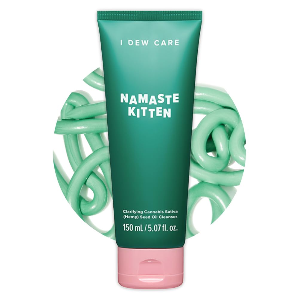 I DEW CARE Acne Facial Foam Cleanser - Namaste Kitten | Clarifying Heartleaf, Makeup Cleansing, Korean Skincare, Vegan, Cruelty-free, Paraben-free, Gentle Face Wash for Dry Skin