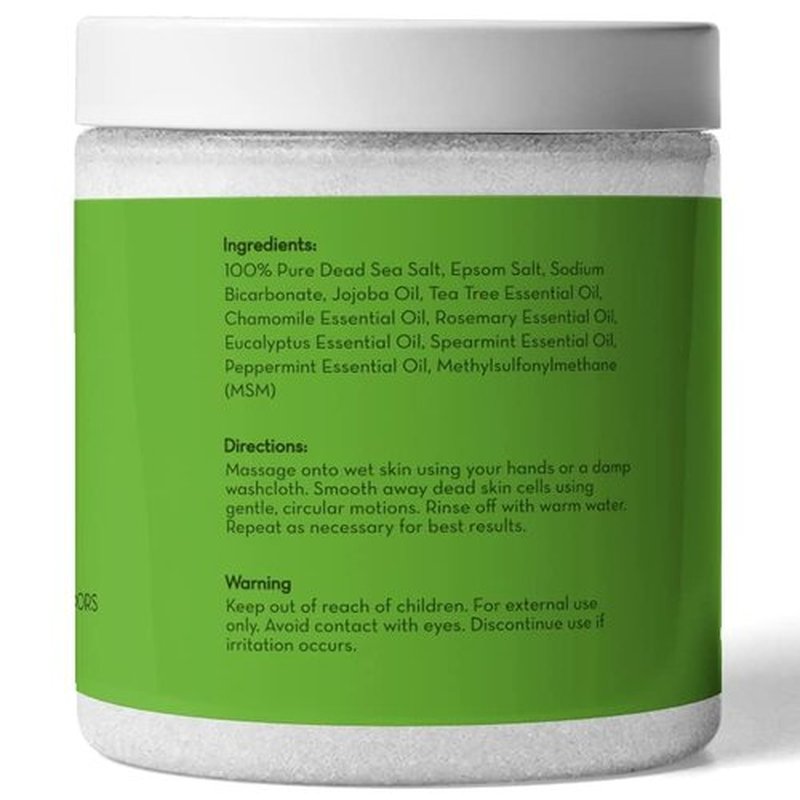 Pure Body Naturals Tea Tree Oil Foot Scrub, 12 ounces - Cleanses and Exfoliates - Attacks the Cause of Smelly Feet - Great for Athletes