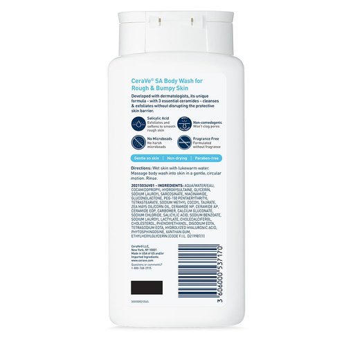 CeraVe Body Wash - Fragrance-Free Exfoliating Formula with Salicylic Acid | 10 Ounce for Smooth Skin