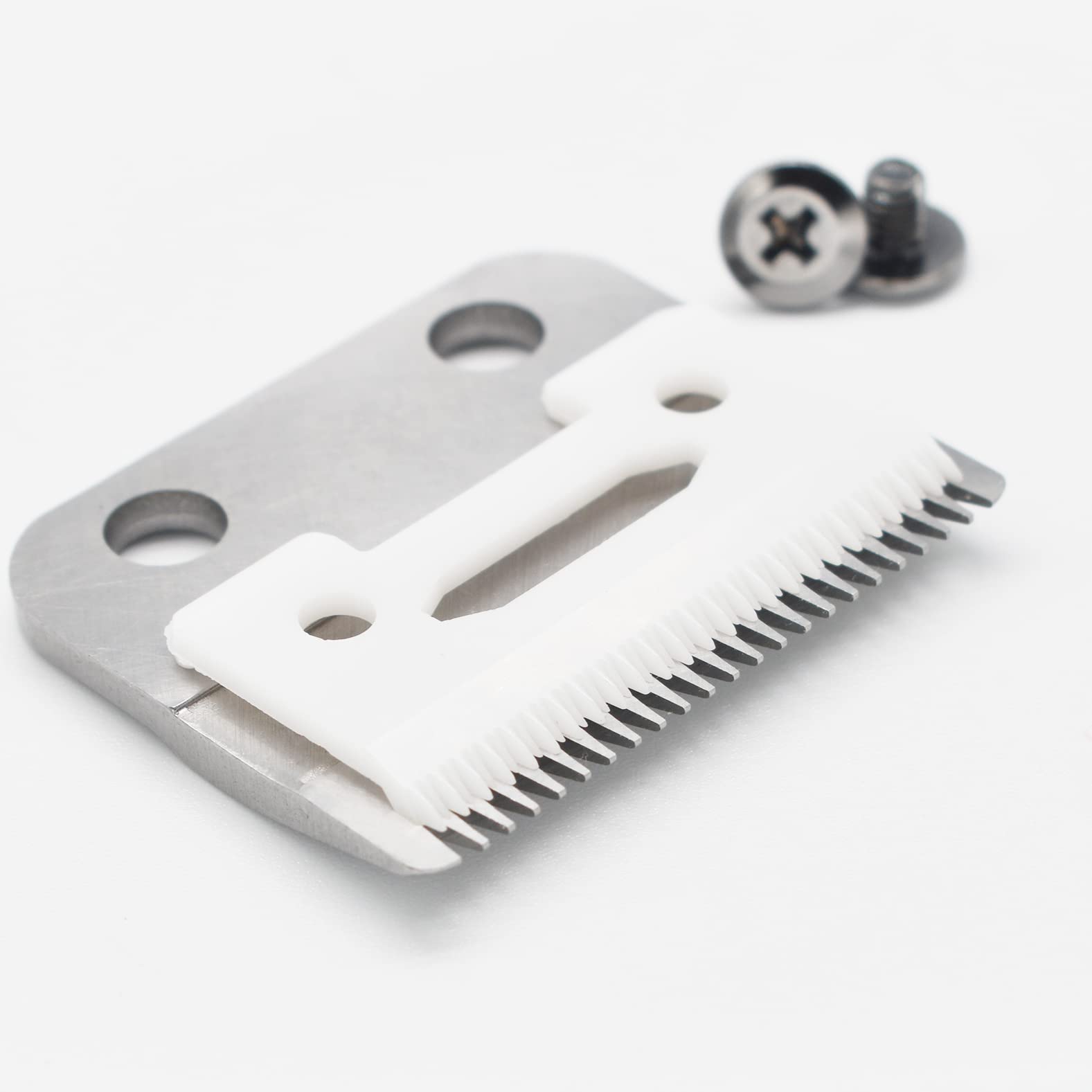 Professional 2-Hole Stagger Tooth Replacement Blades Set #2161, Compatible with Wahl 5 Star Series Cordless Magic Clip Hair Clipper (Silver)