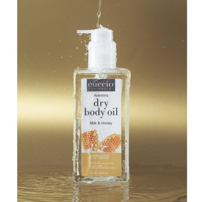 Cuccio Naturale Hydrating Dry Body Oil – Milk & Honey, Fast‑Absorbing Non‑Greasy Moisturizer for Comforted Soft Skin, 15.5 fl oz