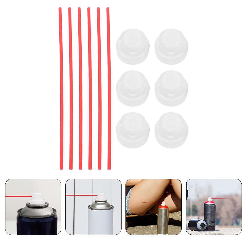 Angoily Spray can Nozzle Replacement Kit with 6 Flexible Extension Tubes for Precise Spray can Straw Application Compatible with Aerosol Valves for Oil Cleaner Maintenance and Fluid Dispensing