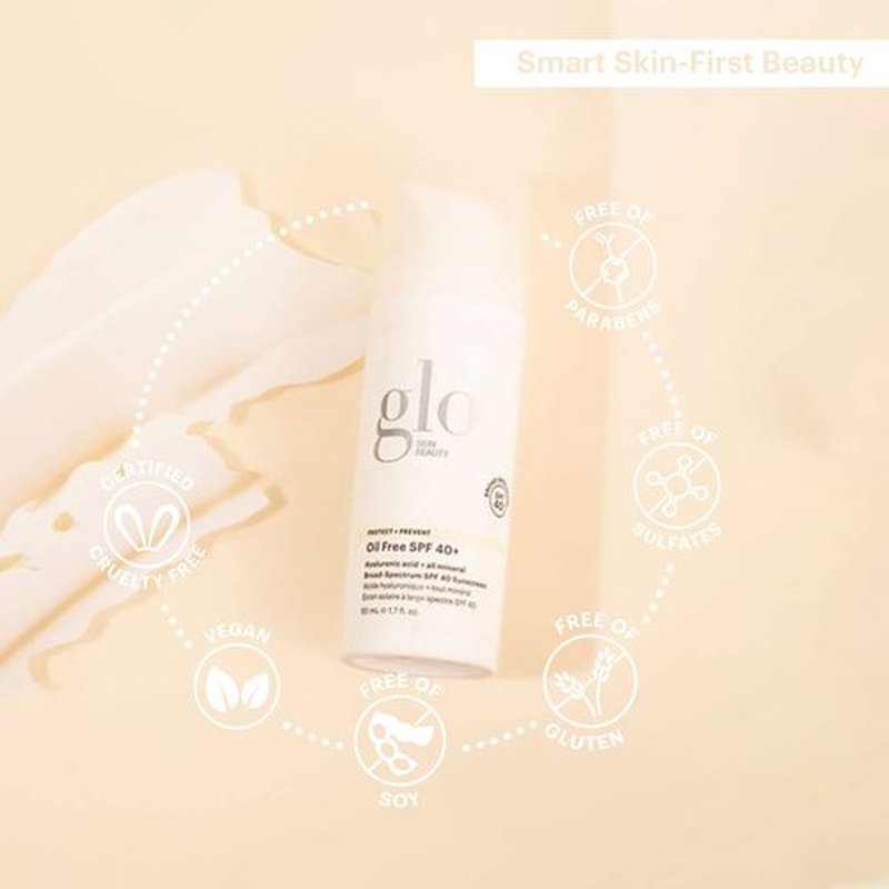 Glo Skin Beauty Mineral Sunscreen SPF 40 - Oil-Free Hydrating Face Moisturizer with Zinc Oxide, 1.7 Fl Oz