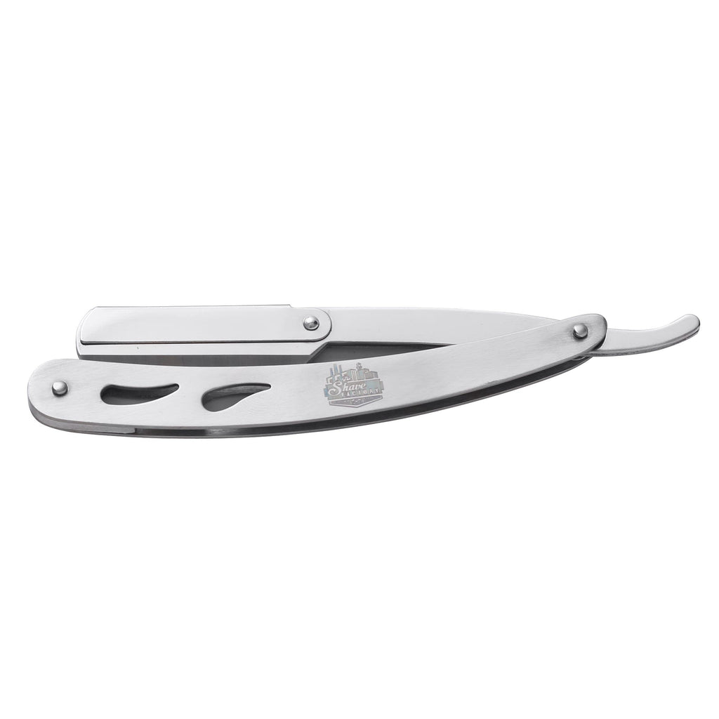 The Shave Factory Straight Edge Razor Kit - with Single Stainless Steel razors (Stell + Derby Premium)