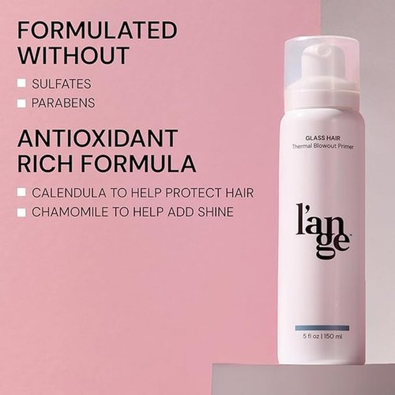L'ANGE HAIR Glass Hair Heat Protectant Spray - Anti-Frizz Blow Dry Mist | Lightweight Thermal Protection | 5 fl oz, 2-Pack