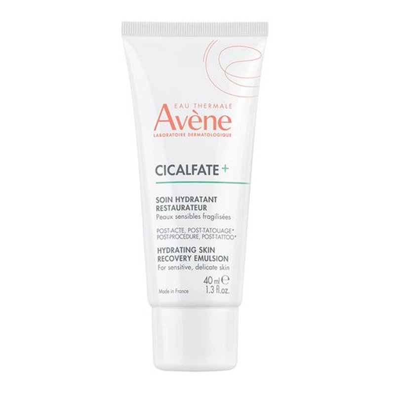 Avène Cicalfate+ Hydrating Skin Recovery Emulsion - 24HR Barrier Restoration for Post-Procedure & Tattoo, 1.3 Fl Oz