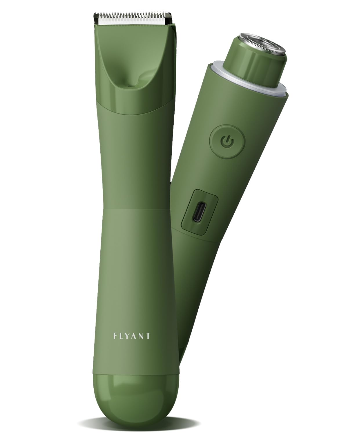 Bikini Trimmer for Women, 2 in 1 Electric Shaver for Women, Pubic Hair Trimmer Waterproof IPX7 with LED, Bikini Razor for Leg Arm Underarm Bikini Area, Pull Bows Gift Box for Friends (Cypress Green)