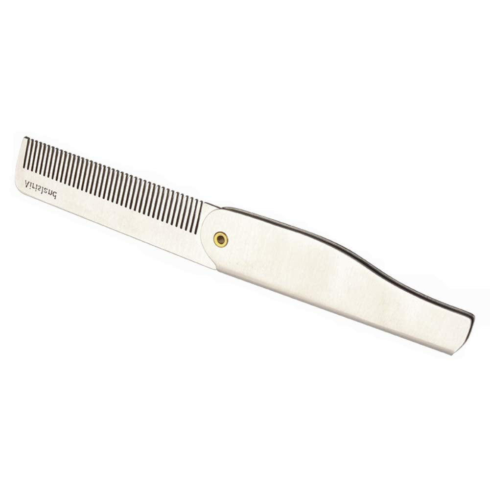 Airisland Folding Stainless Steel Bread Mustache Comb for Men