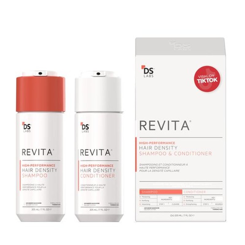DS Labs Revita Shampoo & Conditioner Kit - Two-Step Scalp Care for Fuller, Volumized Hair | 205 mL, Sulfate-Free