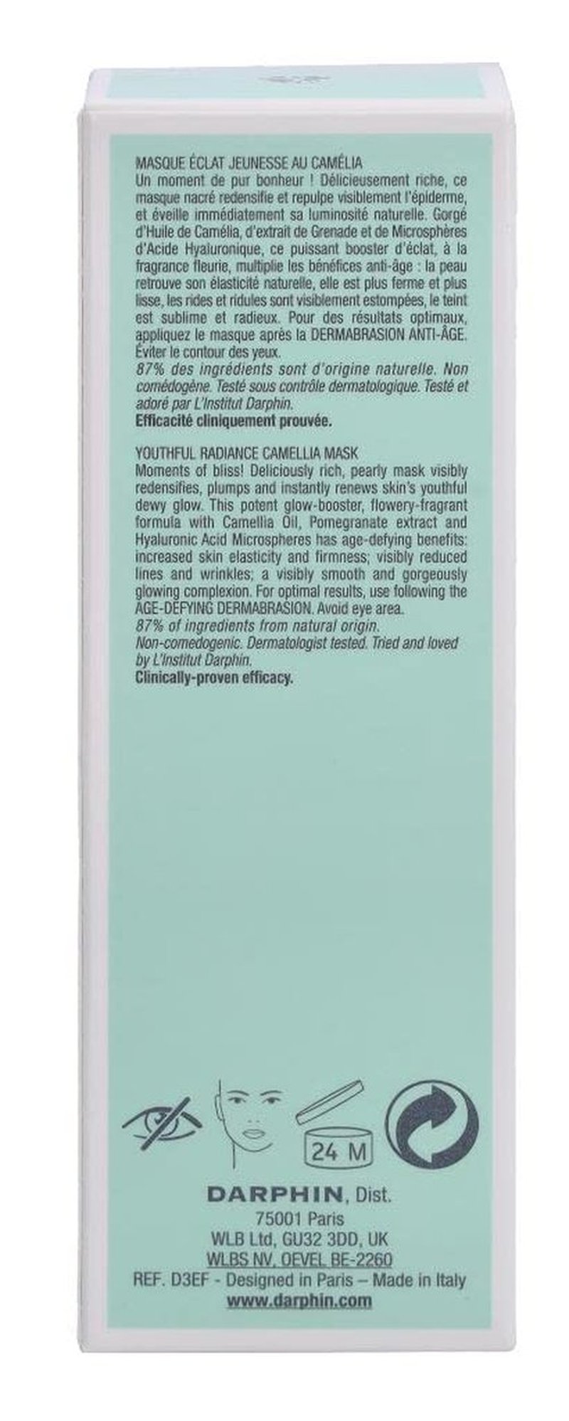 Darphin Youthful Radiance Camellia Mask - Revitalizing Hydration Treatment | 2.6 Ounce
