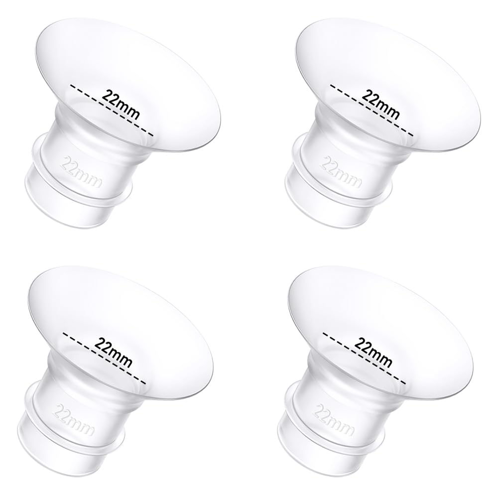 4Pcs Breast Pump Flange Insert 22mm Compatible with Momcozy/Spectra/Medela/eufy/Elvie/Lansinoh/Paruu P10 Breast Pump, Fit for Momcozy M5/M9/M6/V2 Pro/V2 pro/S12 Pro/eufy E10 S1 S1 Pro, 24mm Flange