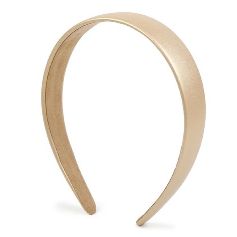 Huachi Gold Headbands for Women Girls 1 Inch Wide Thick Golden Hairband Faux Leather Headband for Women and Girls Fashion Plastic Hard Head Band Solid Colors