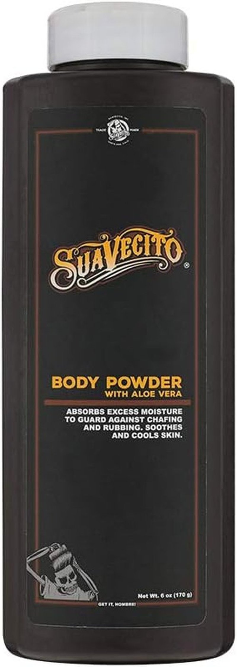 Suavecito Body Powder - Aloe Vera Formula for Long-Lasting Comfort & Protection | 6 oz. Original Scent