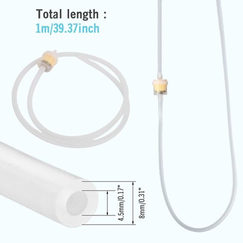 5PCS Microdermabrasion Filters + 1PCS 39" Silicone Tube, Replacement Filter Tube Set for Vacuum/Diamond Microdermabrasion Machines