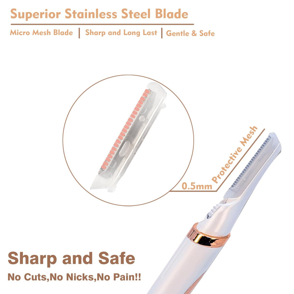 18 Pcs Replacement Blades for Finishing Touch Flawless Dermaplane Glo Sonic Vibrating Facial Exfoliator, Replacement Heads Only Specific for Flawless Vibrating Dermaplane Razor