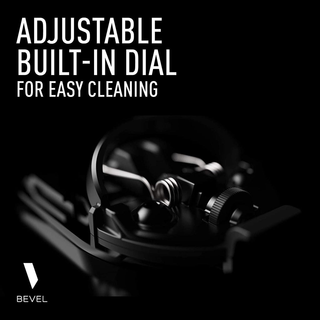 Bevel Beard Trimmer for Men - Black Edition Cordless Trimmer, 8 Hour Rechargeable Battery Life, Tool Free Adjustable Zero Gapped Blade, Barber Supplies, Mustache Trimmer
