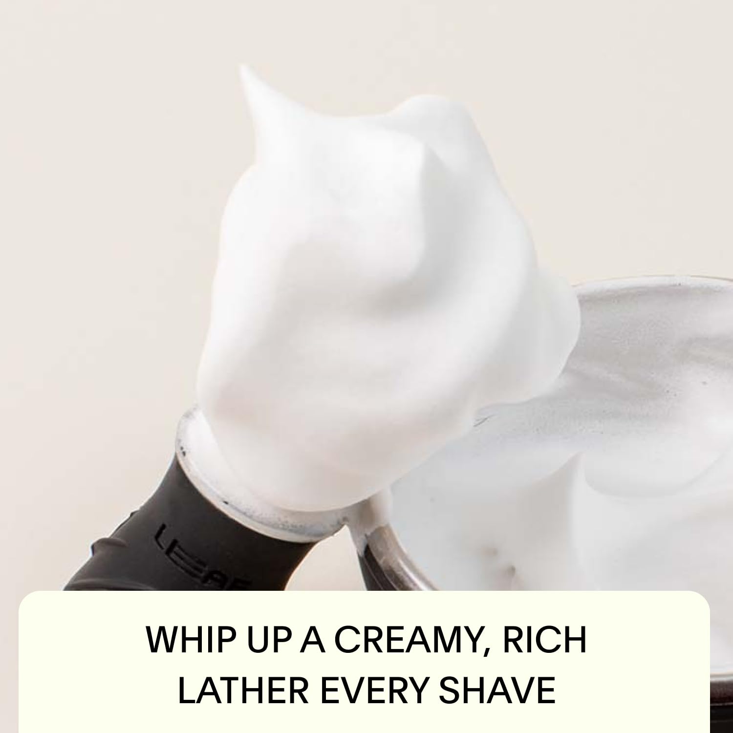 Leaf Shave Grooming Brush - Metal & Silicone Handle, Black