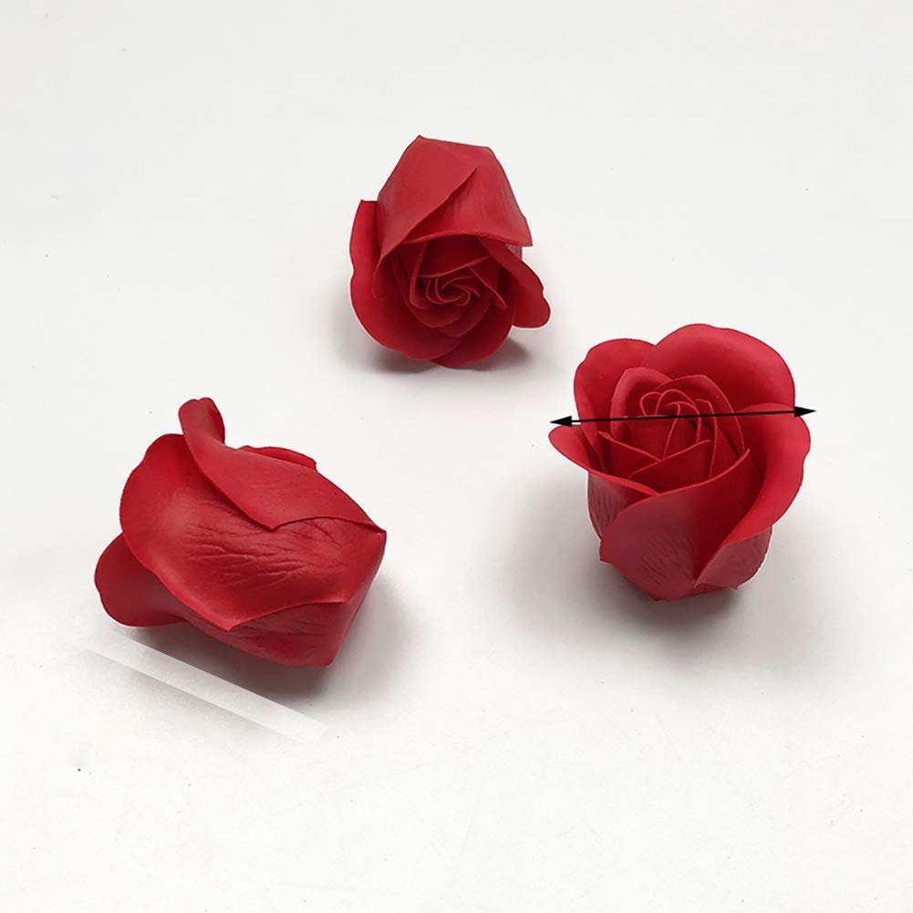 GSHLLO 6 PCS Flora Scented Bath Soap Rose Flower Petals Soap Gift with Metal Basket for Birthday Valentine Hot Pink
