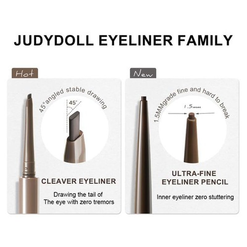 JUDYDOLL Ultrafine Eyeliner Gel Pencil - Smudge-Proof & Water-Resistant, Smooth Glide Formula (01 Black Brown)