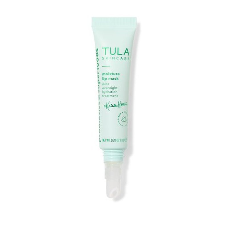 TULA Skin Care Krista Horton Moisture Lip Mask - Peptides, Hyaluronic Acid, Vitamin E & Mint Oil deeply Nourish & Hydrate lips, 0.28 oz.