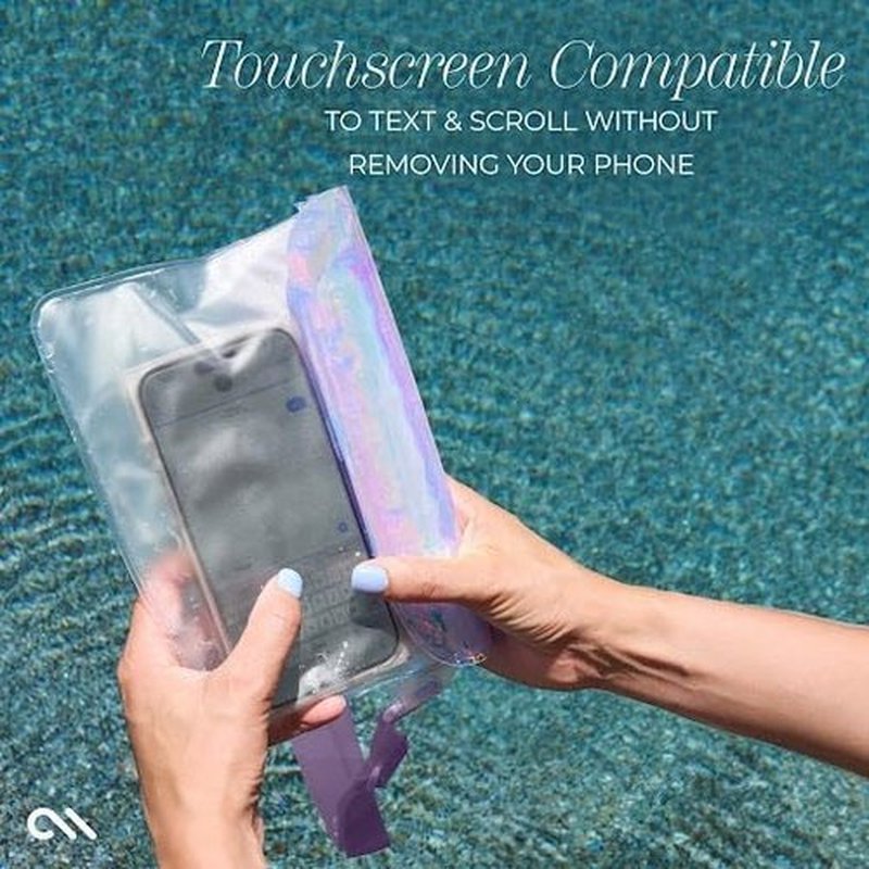 Case-Mate Waterproof Phone Pouch - IP68 Triple Seal Protection, Adjustable Strap | Iridescent for iPhone 17 Pro Max & More