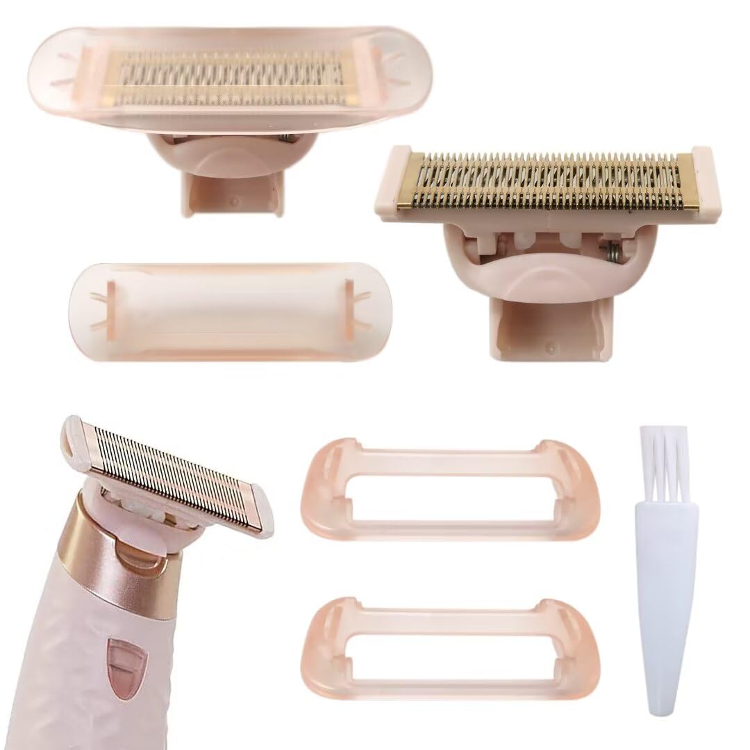2 Count Razor Replacement Heads Replacement for Flawless Nu Razor, Rose Gold Plated Body Replacement Head with Covers