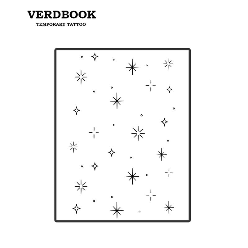 VERDBOOK Waterproof Temporary Tattoos: 2-Sheet Tattoo Kit with Realistic Body Stickers, Semi-Permanent Tattoos for Adults Lasting 7-15 Days – Safe for Men & Women, Realistic Star Galaxy
