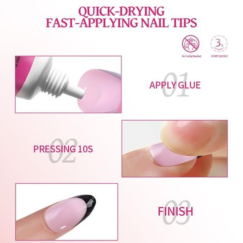 GORGELLUX Vitamin E Semi Solid Nail Glue Gel for Press On Nails Tips, Nail Glue Strong, No Need for UV Lamp, Quick Drying & Long Lasting, 4Pcs