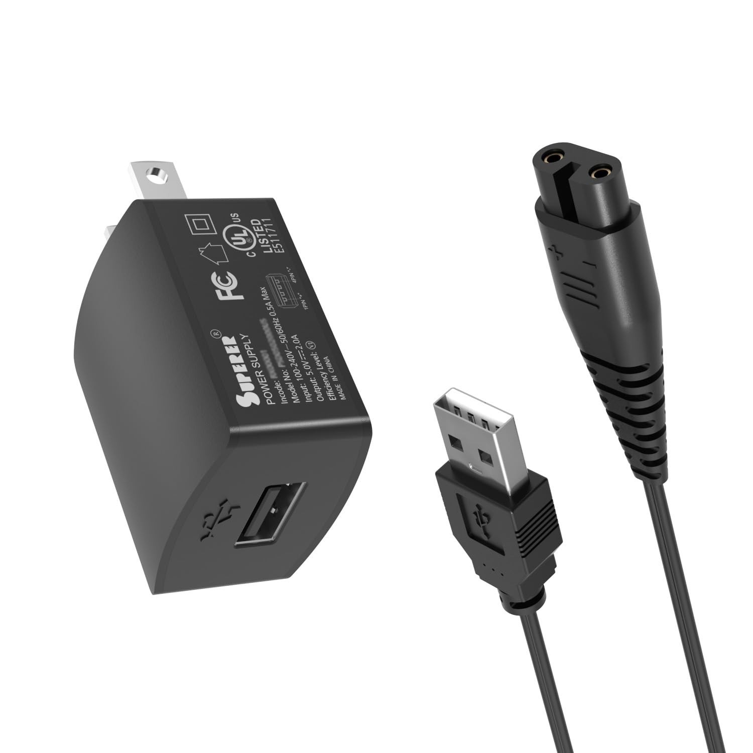 Superer Charger-Cord Fit for Hatteker Beard Trimmer Cordless Hair Trimmer Pro Hair Clippers RFC-676/598 Electric-Shaver