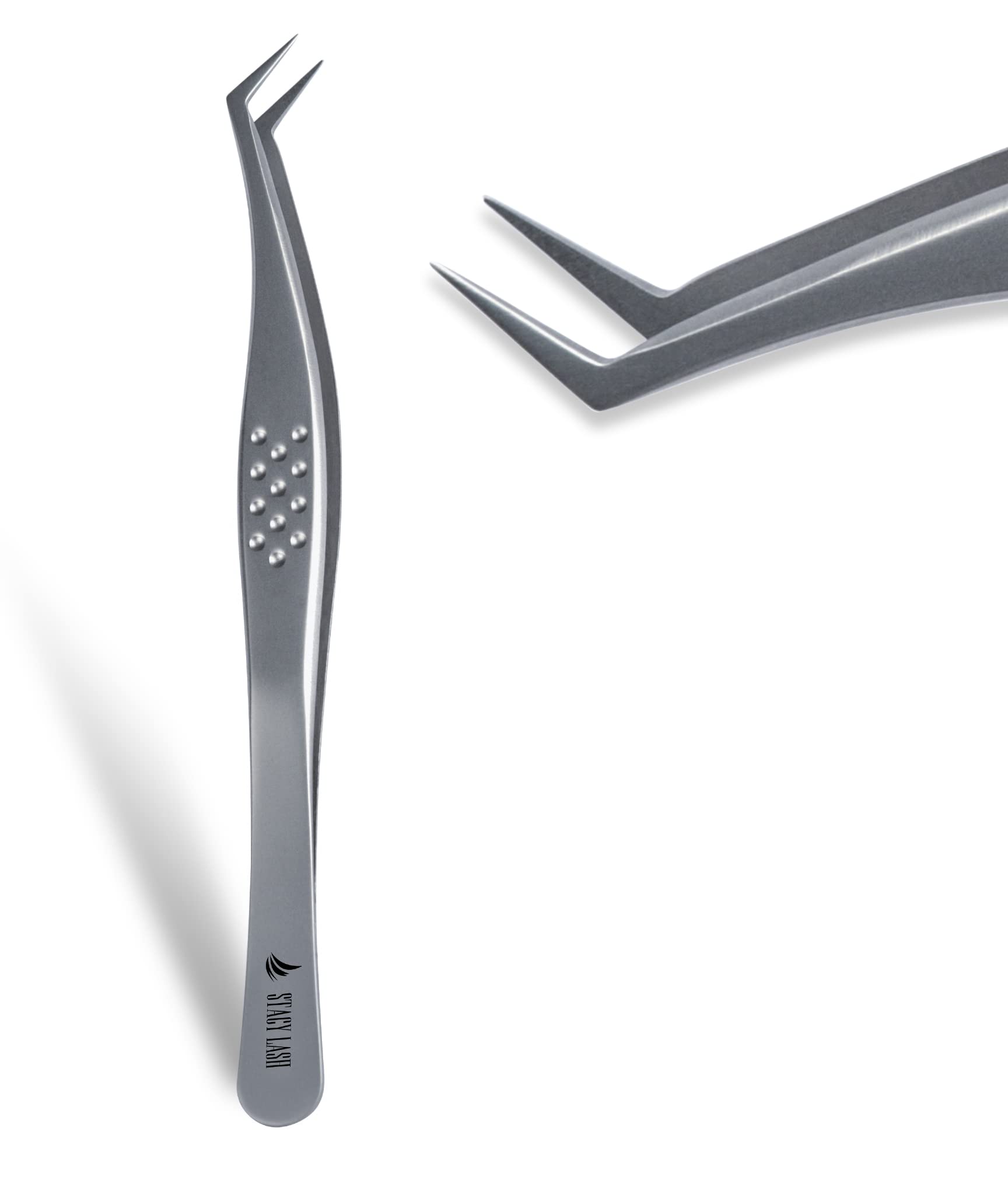 Stacy Lash STL-14 Curved Eyelash Extension Tweezers/Supplies for Classic Extensions & Volume Premade Fans/Precision Tools for False Lashes Application/Eyelashes Applicator/Beauty Accessories