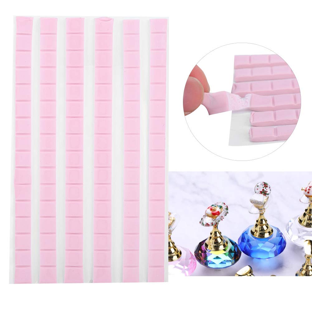 Manicure, Professional Reusable Nail False Nail Tips Sticky Adhesive Manicure Tool Pink