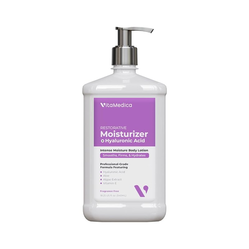 VitaMedica Hyaluronic Acid Body Moisturizer - Intense Hydration & Firming Lotion | Fragrance-Free, 18.25 fl oz