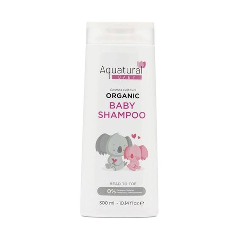 Aquatural Organic Baby Shampoo - Plant-Based, Vegan & Gentle for Toddler, Moisturizing, Softens Hair - Girls & Boys Newborns, Kids Shampoo Natural for Sensitive Skin (10.14 fl oz)