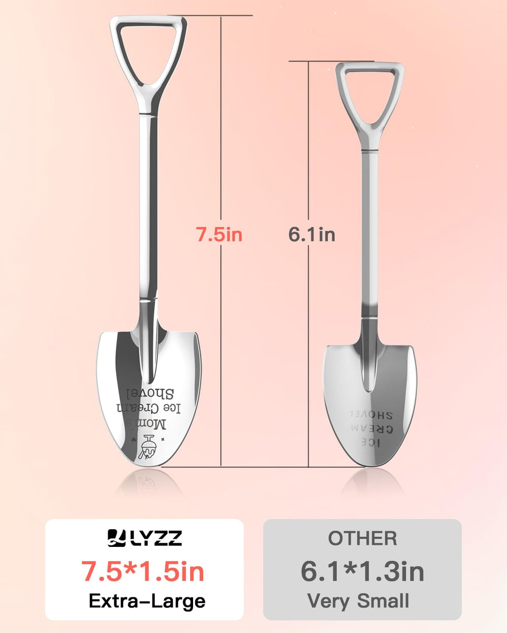 Mothers Day Gifts for Mom,Large Moms Ice Cream Shovel,Icecream Scoop Stainless Steel,Anniversary Birthday Mothers Day Gifts for Wife Daughter Sister Women Her (Mom's Ice Cream Shovel, Large)