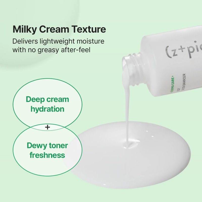 Zipiderm EGF Skin Barrier Cream Toner – Korean Milky Hydrating Toner for Dry, Sensitive & Acne-Prone Skin with Ceramides, Hyaluronic Acid, Rice Bran & Soy Protein, Moisturizing Skincare, 5.07 fl oz