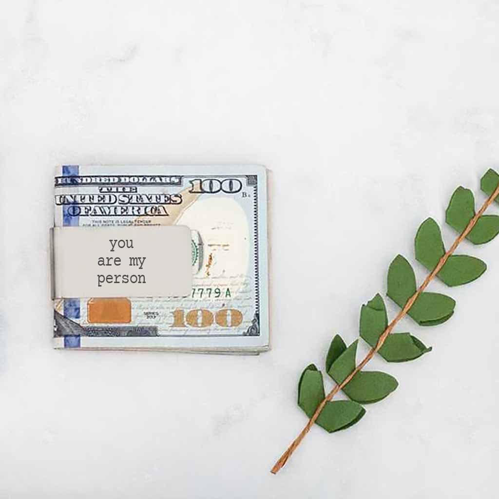 You Are My Person Money Clip, Stainless Steel Money Clip, Valentine's Day Gift for Husband, Anniversary Gift for Boyfriend, Birthday Gift for Him