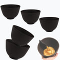 PLINNILUY 5 Pcs Diy Face Mask Mixing Bowl, Home Use Silicone Facial Mask Mixing Bowls Set Plastic Facial Mask Mixing Masks Set - DIY Skincare Mixing Tool Kit (Black-5Pcs)