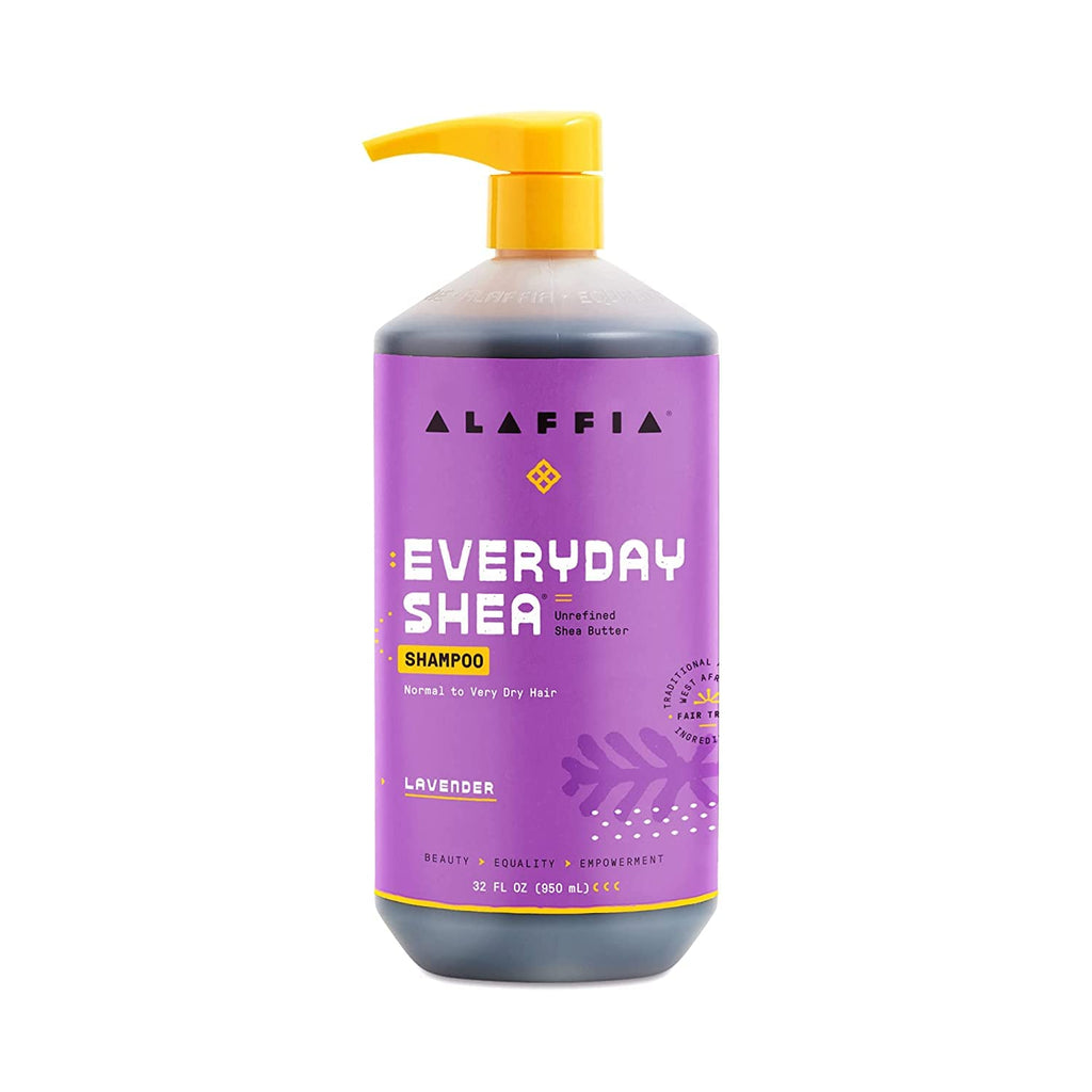 Alaffia Shampoo, Lavender 2-Pack – EveryDay Shea Sulfate-Free Shampoo with Moisture-Rich Shea Butter and Coconut Oil, 32 Oz Ea