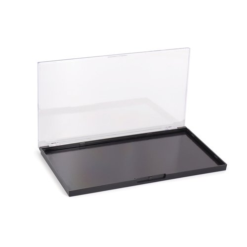 Magnetic Makeup Palette with Clear Top, 3Pack Empty Eyeshadow Pan Dispensing Storage Box with 60Pcs Adhesive Metal Stickers for DIY Cosmetics Lipstick Blush Powder-7.71”X4.33”Palette