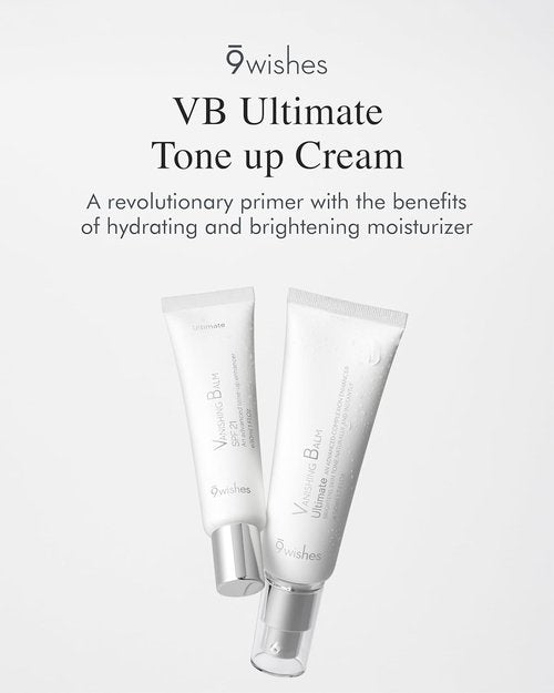 9 Wishes VB Ultimate Tone-Up Cream - Hydrating Makeup Primer & Face Moisturizer with Niacinamide | 1.7 Fl. Oz.