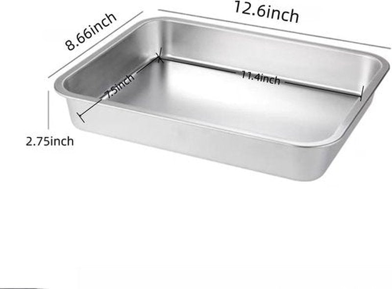 Lasagna Pan Set by [Brand Name] - Deep Stainless Steel Baking Pans, 12.6 Inches, Oven-Safe & Dishwasher Safe