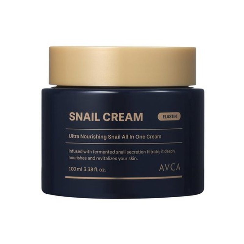AVCA Snail Mucin Face Cream Moisturizer 100ml(3.38 fl. oz) – Hydrating Anti Aging Korean Skin Care, Helps Improve Elasticity & Fine Lines with HA & Collagen