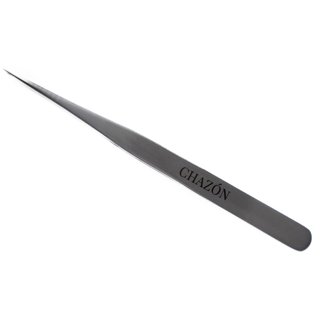 CHAZON TWEEZERS - Stainless Steel Straight Point Tweezers, Best Tweezers for Eyebrows, Facial Hair and Ingrown Hair