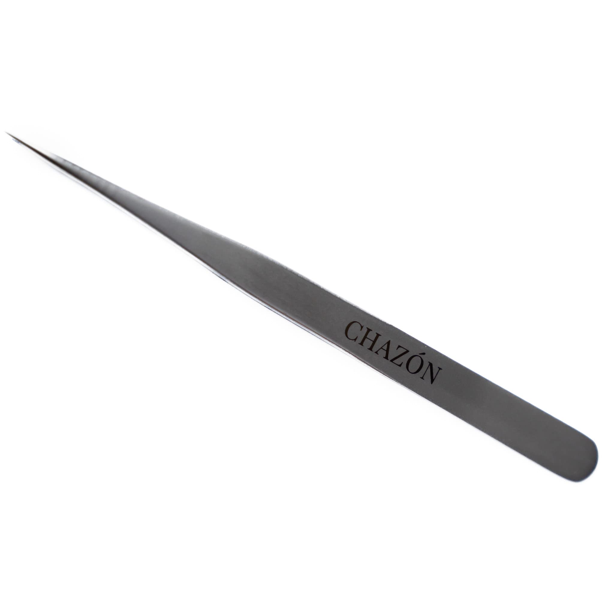 CHAZON TWEEZERS - Stainless Steel Straight Point Tweezers, Best Tweezers for Eyebrows, Facial Hair and Ingrown Hair