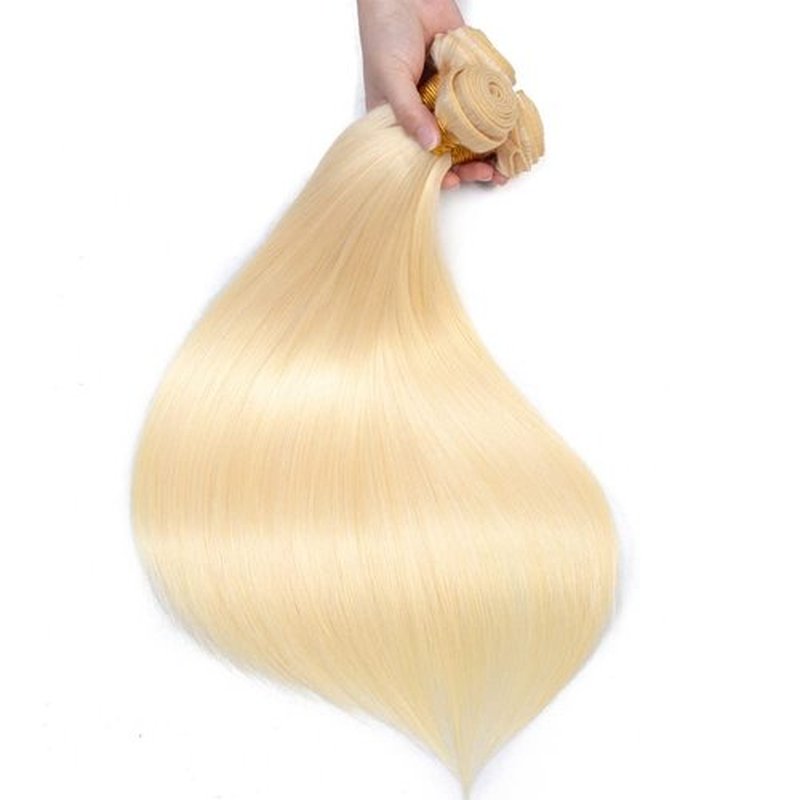 613 Straight Bundles Honey Blonde Human Hair 3 Bundles Brazilian 100% Unprocessed Virgin Extensions Double Weft Bundle 10 12 14 Inch