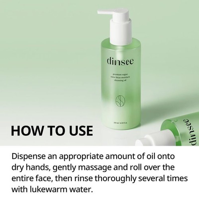 DINSEE Vegan Snow Lotus Hyaluronic Cleansing Oil- Gentle Makeup Remover for Face, Lightweight Oil Cleanser for Daily Use, Removes Makeup and Impurities, 200ml / 6.76 fl oz